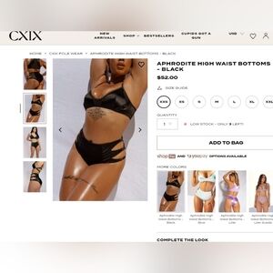 CXIX Aphrodite Top And High Waist Bottom- Black Xxs Pole Wear